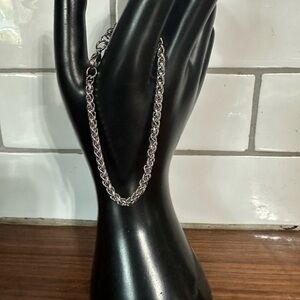 Silver Chain Necklace. Titanium interlocking link